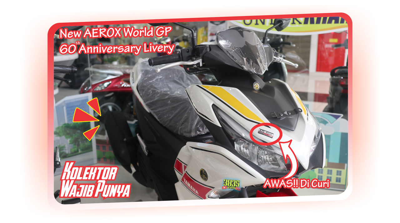 Cakep New AEROX 155 Livery 60TH Yamaha World GP