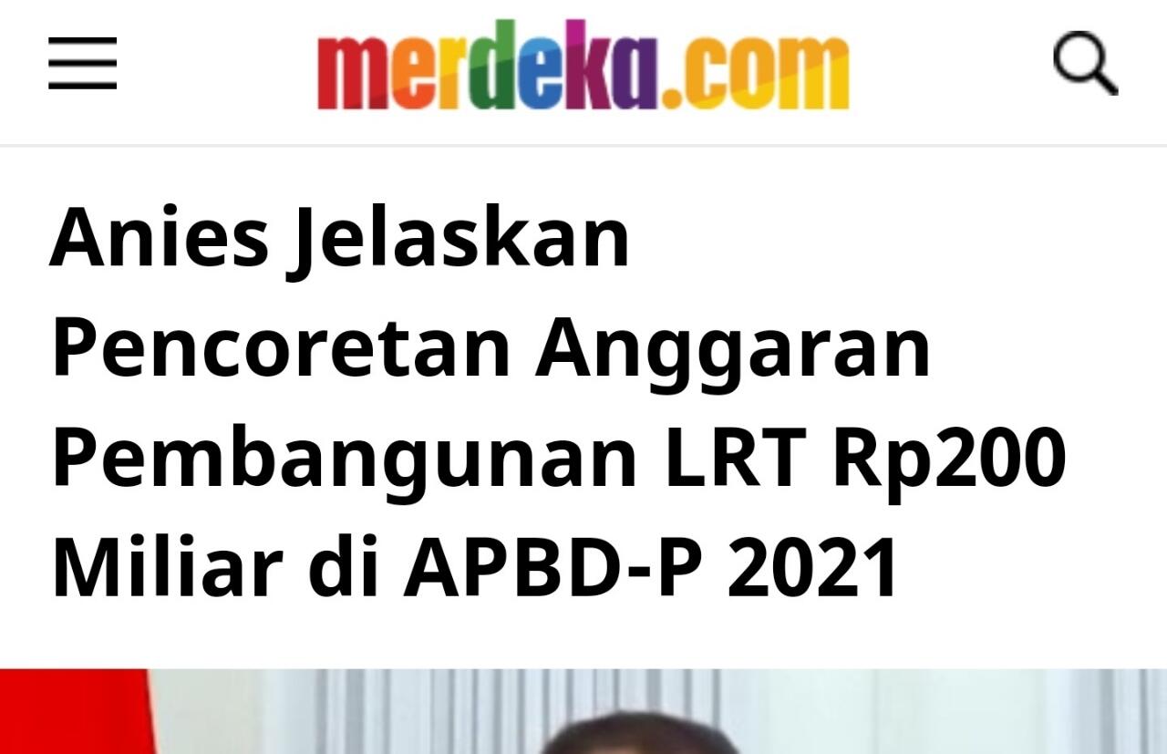 Tak Ada Dana APBD Jadi Alasan Pemprov DKI Tunda Pembangunan LRT Kelapa Gading-JIS 