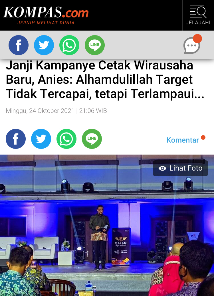 Janji Kampanye Cetak Wirausaha Baru, Anies: Alhamdulilah...