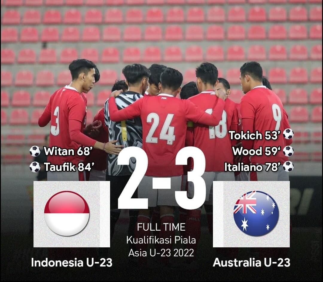 Garuda Muda Harus Takluk Dari Timnas Muda Australia