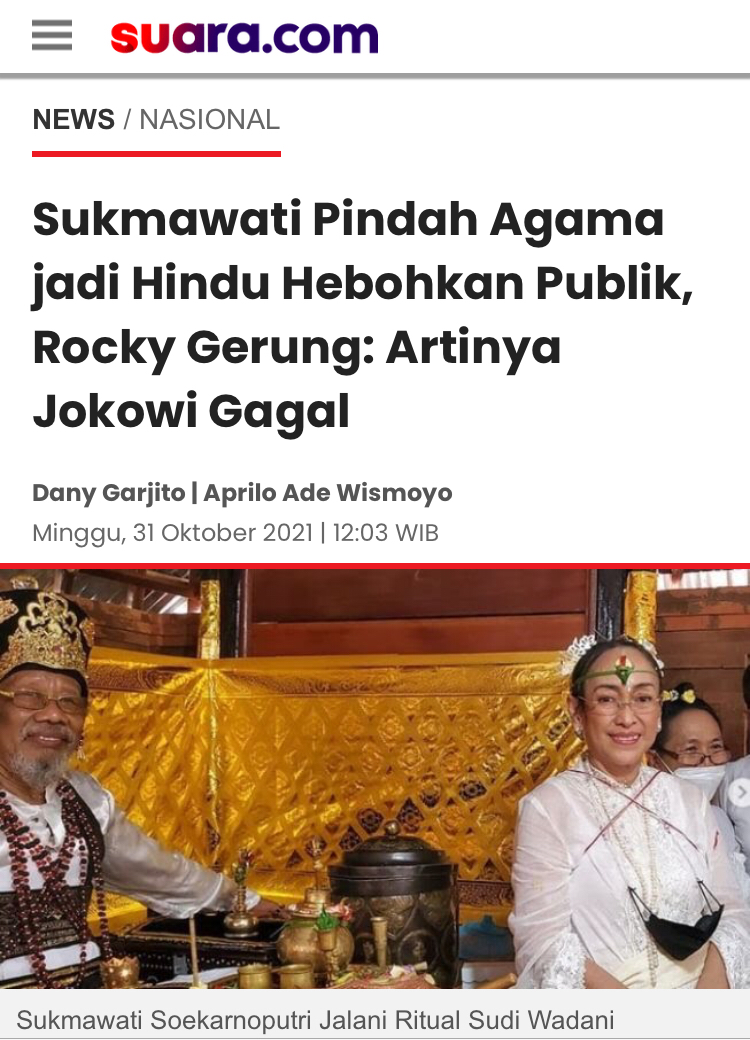 Sukmawati Pindah Agama jadi Hindu Hebohkan Publik, Rocky Gerung: Artinya...