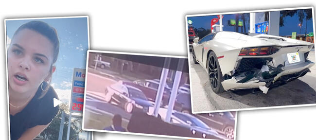 Panas ! 'CEWEK' Ini Ngamuk Setelah Tabrak Mobil Mewah Lamborghini Dari Belakang !