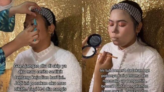 Viral Pengantin Nangis H-1 Belum Dapat MUA, Hasil Make Up Dadakan Bude Disorot