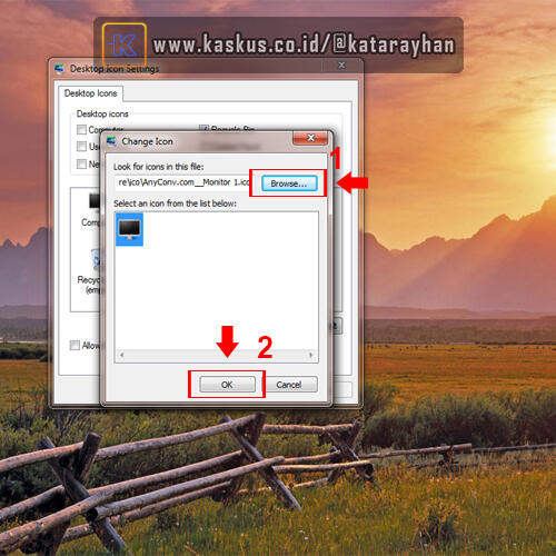 Mengubah icon Sistem My Computer/Computer dan icon Local Disk pada Windows 7