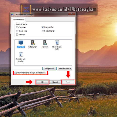 Mengubah icon Sistem My Computer/Computer dan icon Local Disk pada Windows 7