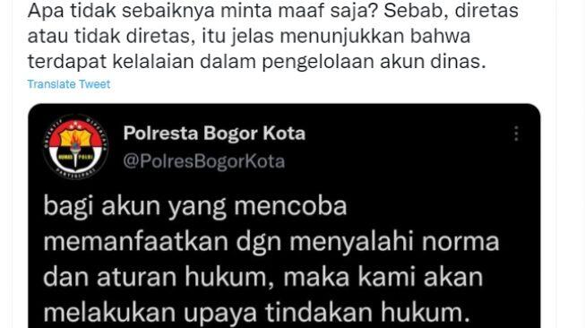 Akun Twitter Polres Bogor Kota Like Konten Porno, Begini Reaksi Polda Jabar