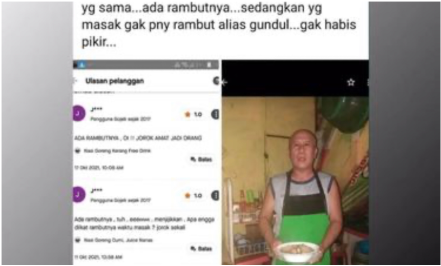 Netizen Fitnah Pedagang Beri Rambut di Makanannya, Padahal Penjualnya Botak!