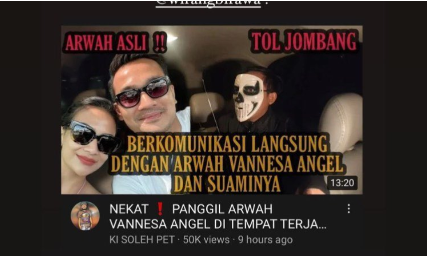Kematian Vanessa-Bibi Dijadikan Konten Pemanggil Arwah