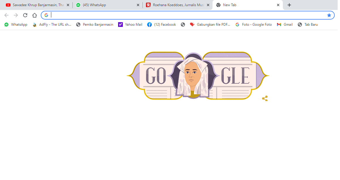 Roehana Koeddoes muncul di Halaman Utama Google Hari ini