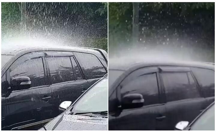 Fenomena Langka: Hujan Deras Hanya Guyur Satu Mobil Yang Terparkir Saja di Cikarang