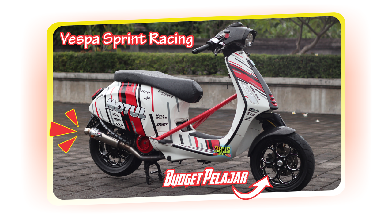 Dengan 15 jt - an Modif Vespa Sripnt Jadi Racing Oleh Pelajar