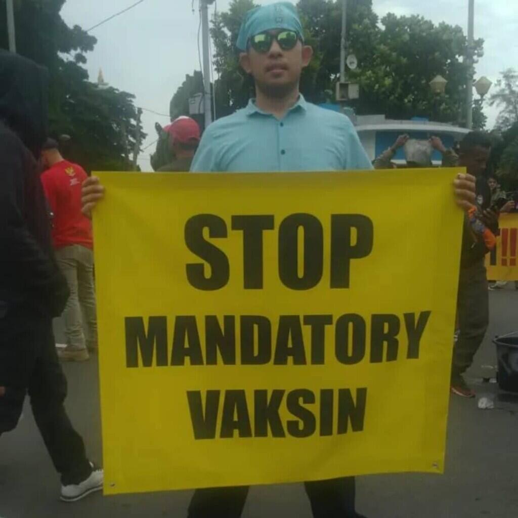 Aksi demo TOLAK MANDATORY 💉 dan AUDIT PCR di Patung Kuda siang ini