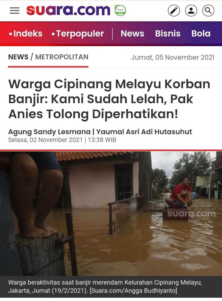 Wagub DKI Sebut Tak Ada Banjir di Jakarta: Yang Ada Genangan