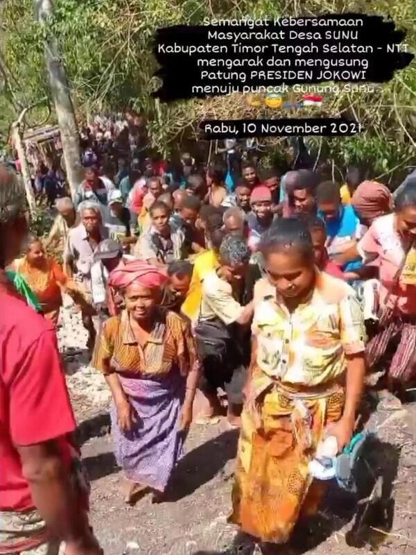 Viral Warga Ramai Gotong Patung Jokowi ke Gunung Sunu NTT, Ini Ceritanya