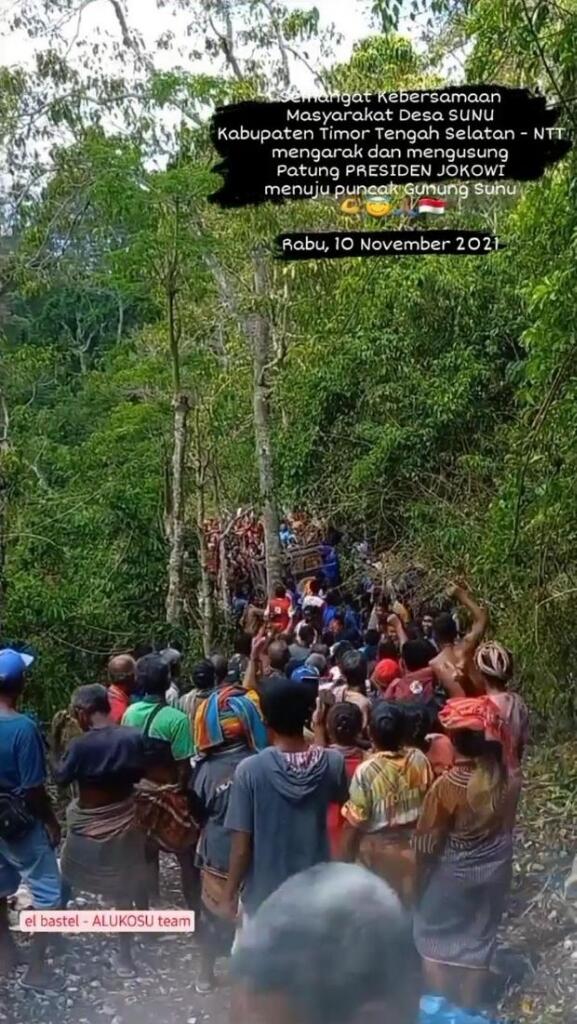 Viral Warga Ramai Gotong Patung Jokowi ke Gunung Sunu NTT, Ini Ceritanya