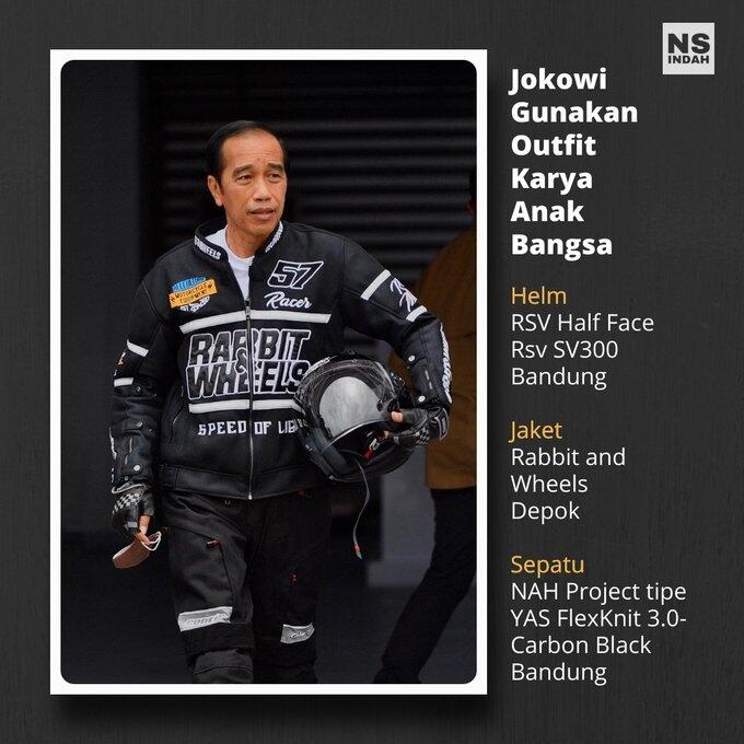 Keren! OOTD Serba Lokal Jokowi saat Jajal Sirkuit Mandalika