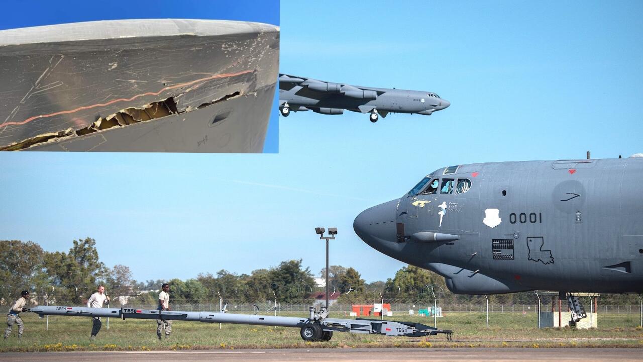 Menabrak Pagar di Barksdale Airbase, Sayap B-52H Stratofortress Mengalami Kerusakan