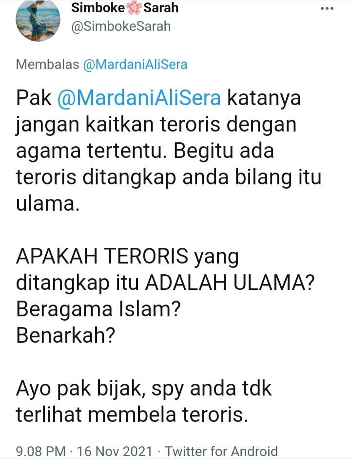 Ustaz Ditangkap Terkait Terorisme, Mardani PKS Panik? Langsung Gercep Lakukan Hal