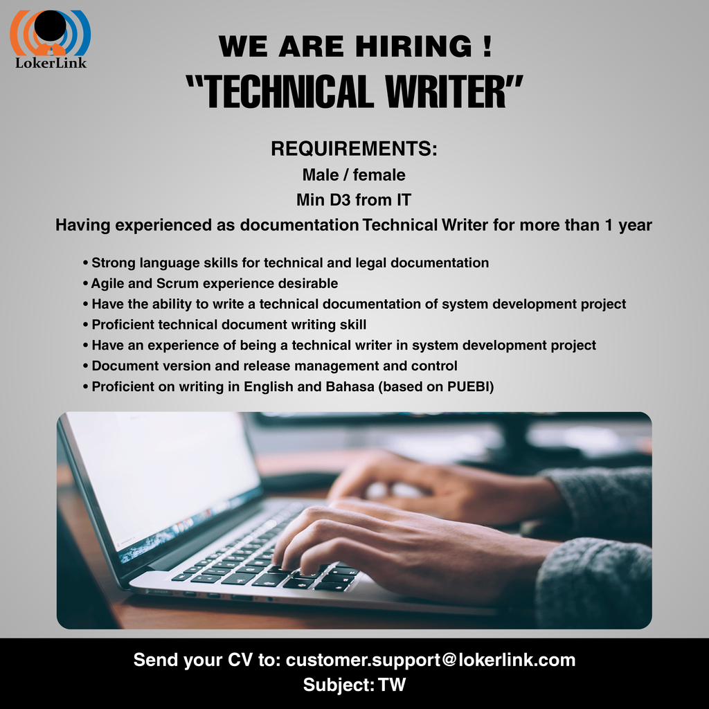 &#91; JAKARTA &#93; Lowongan Kerja &quot;Technical Writer&quot;