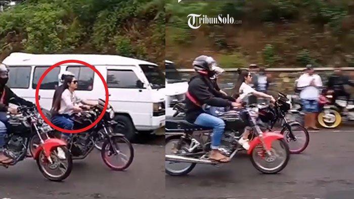 Viral Cewek bak Raja Jalanan Geber Knalpot Brong di Tawangmangu, Ini Sosoknya