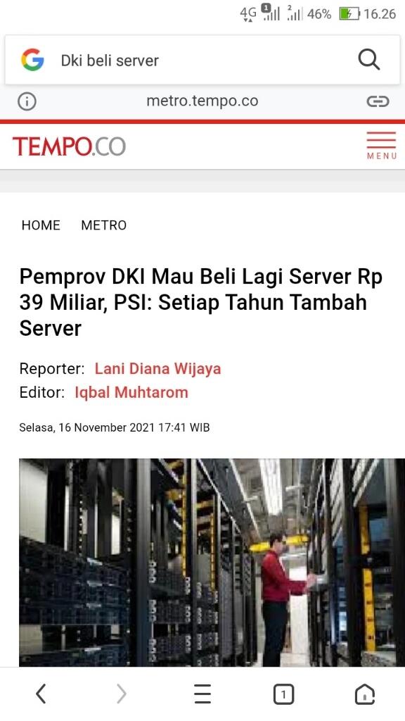 Jawab Kritikan PSI Soal Pembelian Server Rp39 Miliar, Wagub DKI: Sekarang Era Digital