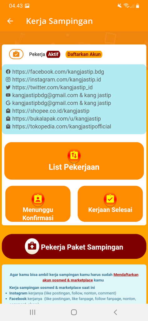 Kerja Sampingan Sosmed & Marketplace Kerja freelance kapanpun kamu mau