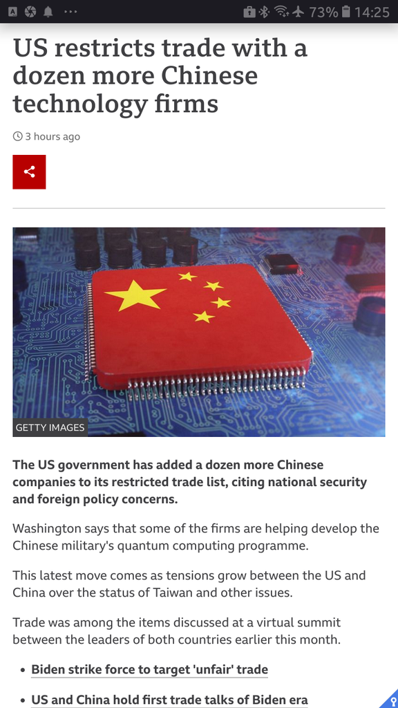US restricts trade with a dozen more Chinese technology firms