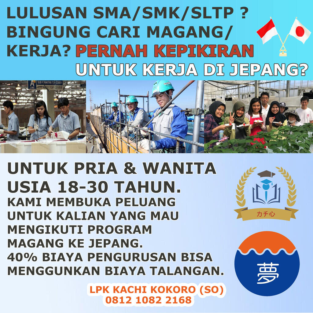 CARA IKUT PROGRAM MAGANG KE JEPANG KACHI KOKORO
