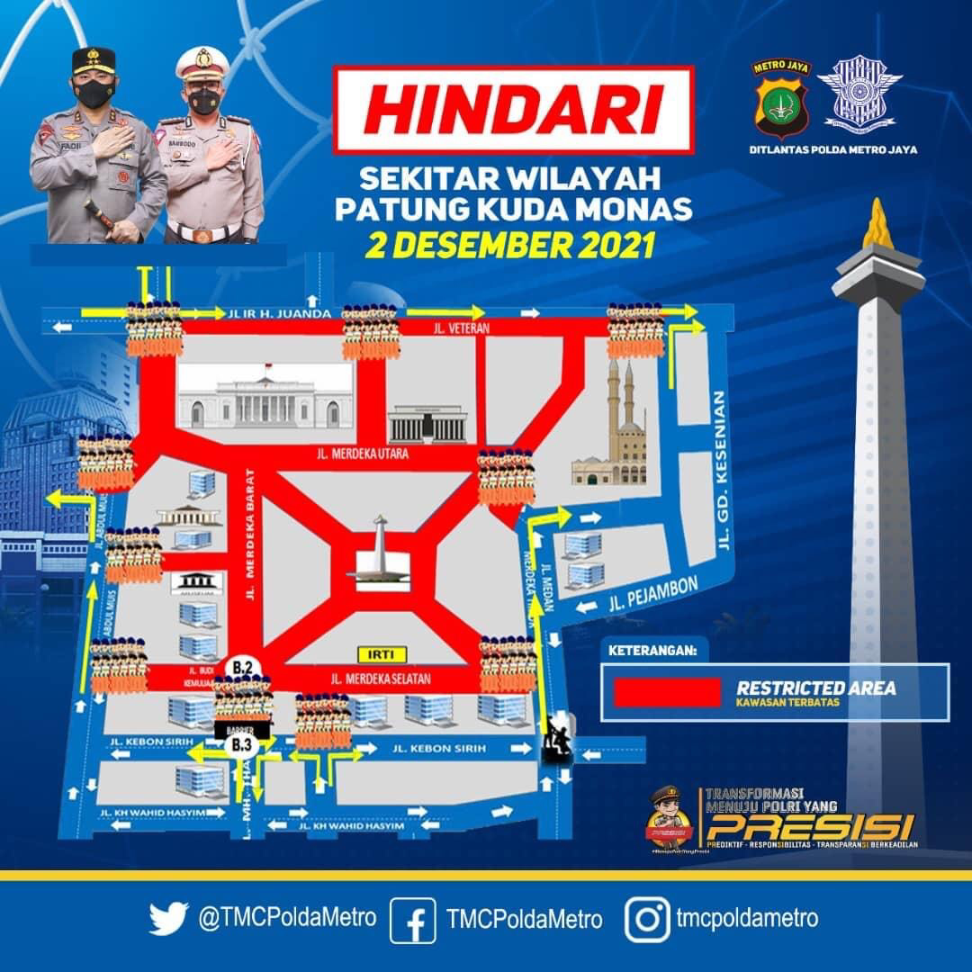 Polda Metro Jaya Tegaskan Tak Izinkan Reuni 212 di Patung Kuda