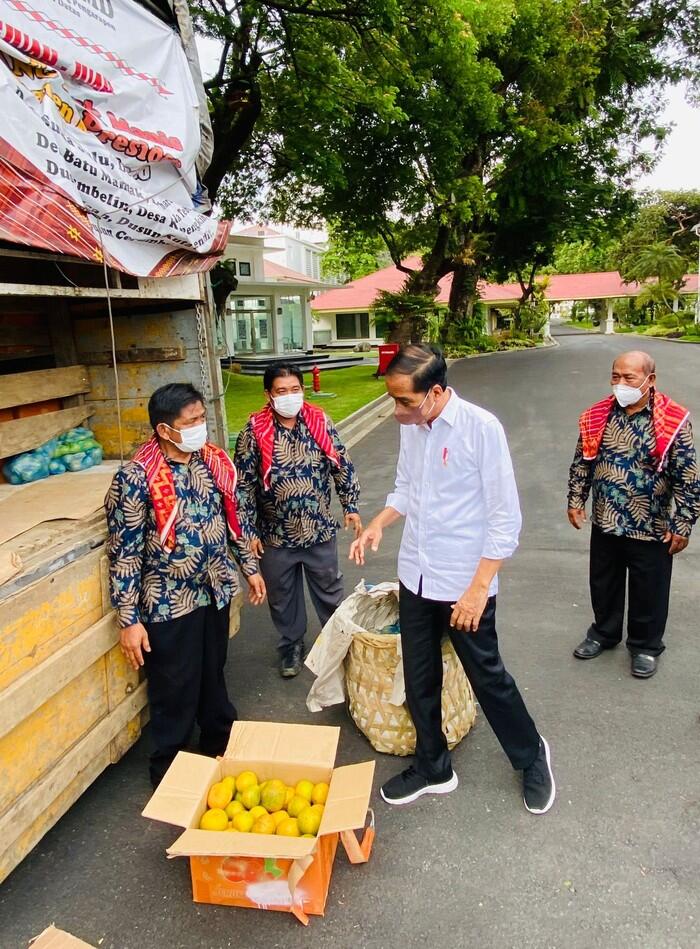 Truk Jeruk Warga Karo yang Minta Perbaikan Jalan Diterima Jokowi di Istana