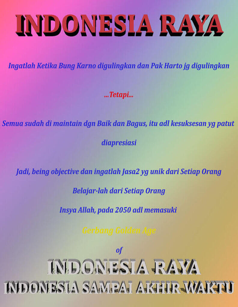 (Appreciation/Motivasi Inspirasi Nasionalisme) NKRI Kita Semua is So Far So Good...!