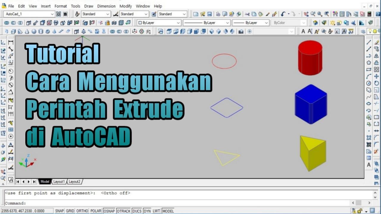 Cara Menggunakan Perintah Extrude Di AutoCAD