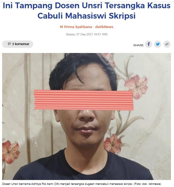Foto Dosen UNSRI yang Diduga Pelaku Pelecehan Seksual Tersebar di Media Sosial