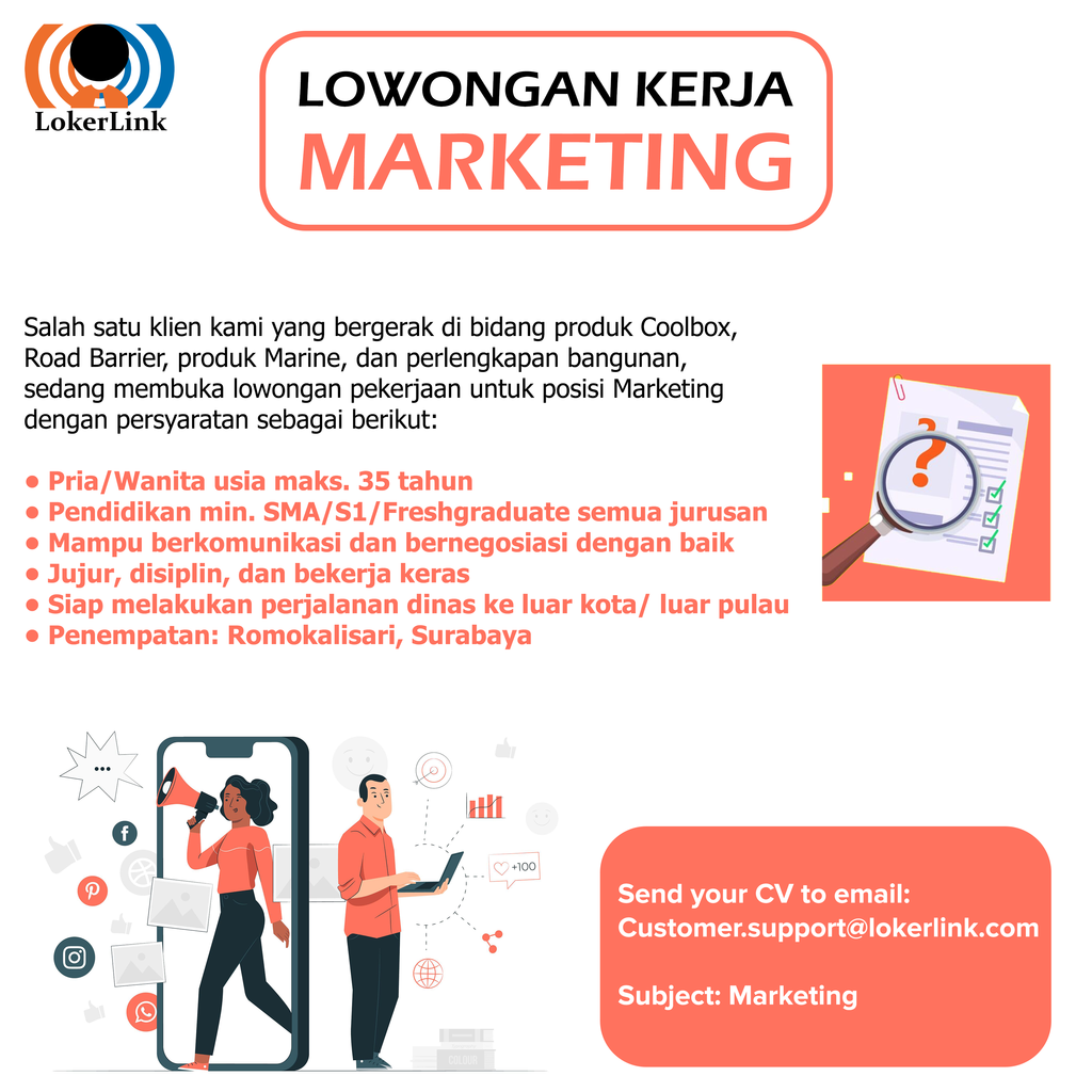 &#91; SURABAYA &#93; Lowongan Kerja &quot;MARKETING&quot;