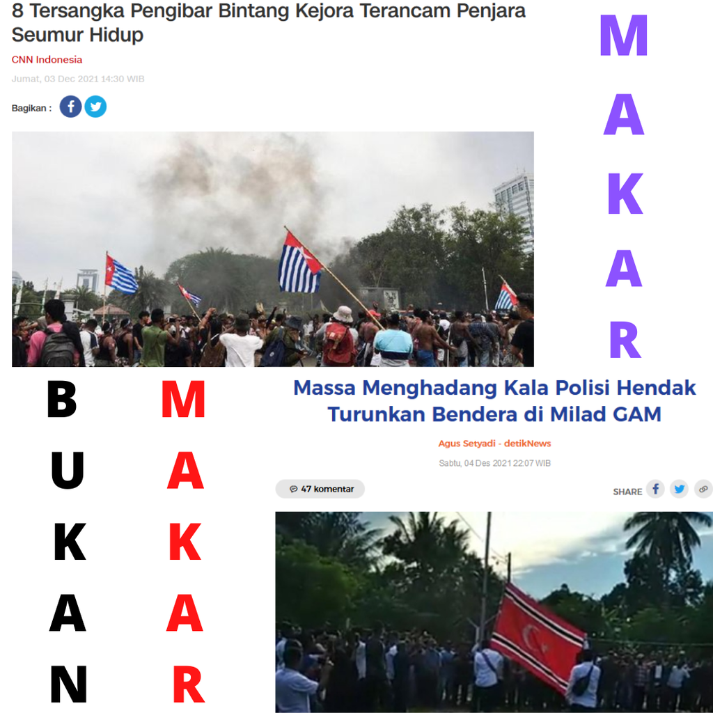 Aksi 1 Desember 2023, Lima Bendera Bintang Kejora Berkibar di Langit Yogyakarta