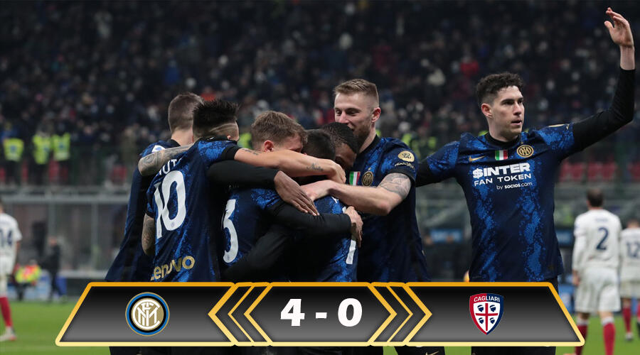 Hasil Pertandingan Inter Milan vs Cagliari : Skor 4-0