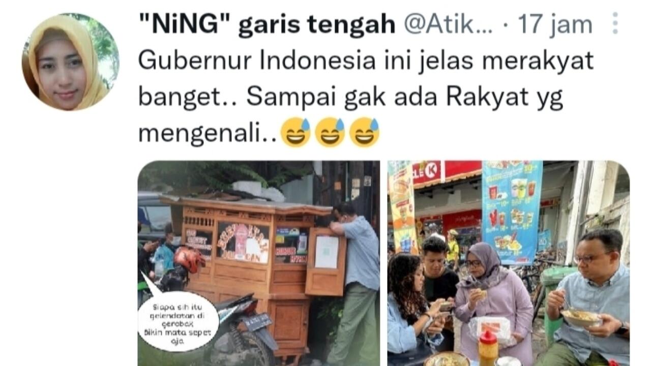 Foto Anies Beli Bubur Ayam, Netizen: Merakyat Banget Sampai Gak Ada yang Ngenalin!