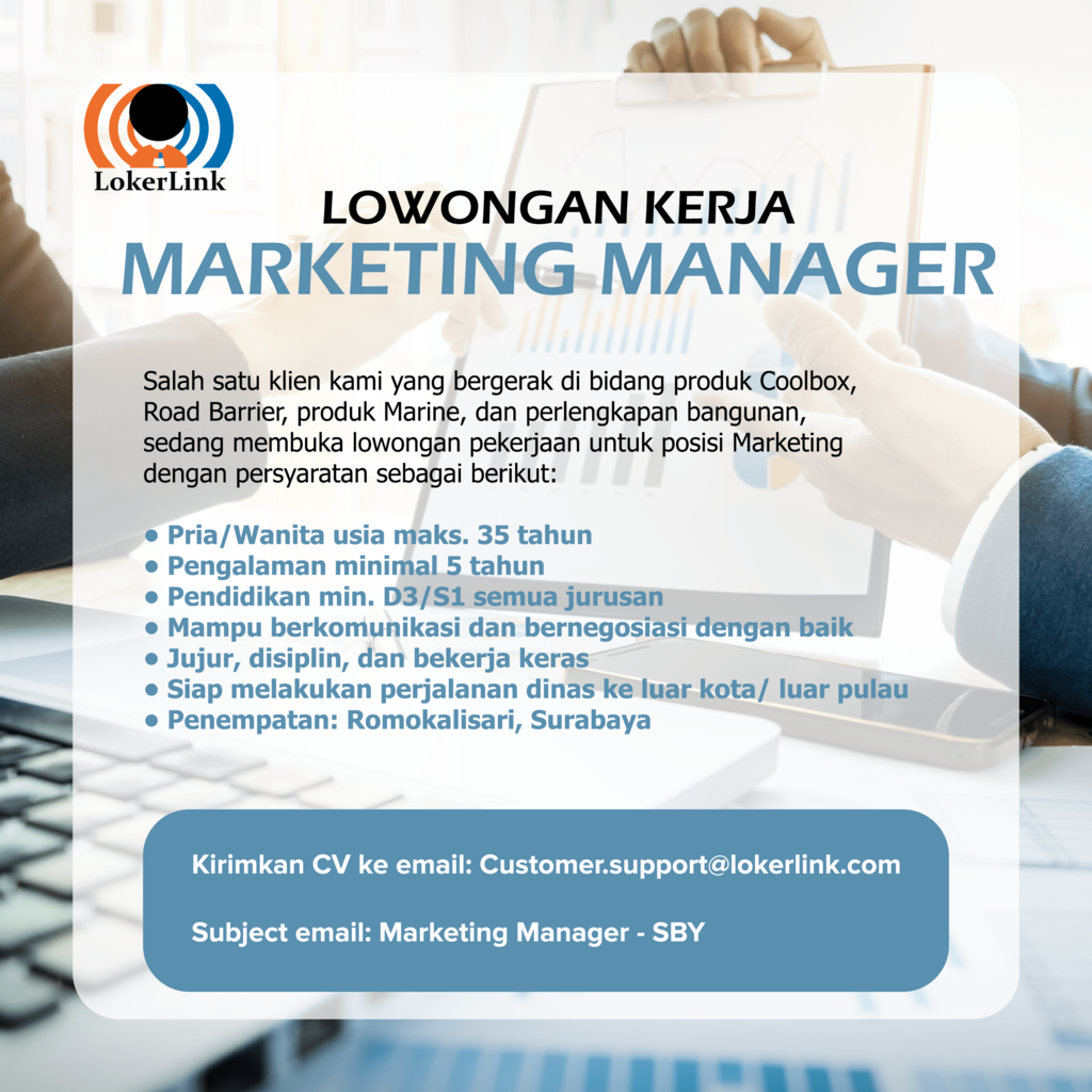 Lowongan Kerja "MARKETING MANAGER" | KASKUS