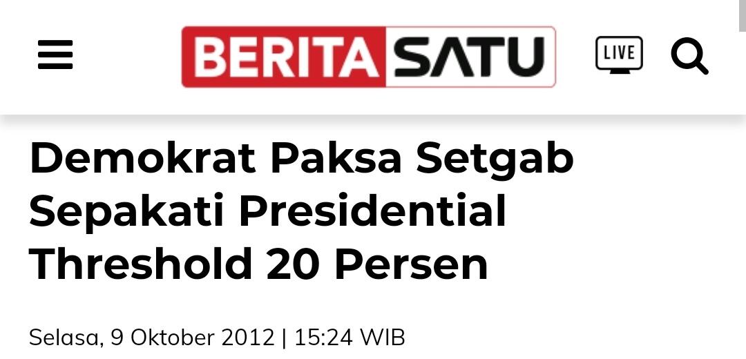 Demokrat Minta Jokowi Buat Perppu Presidential Threshold 0 Persen, Memang Genting??