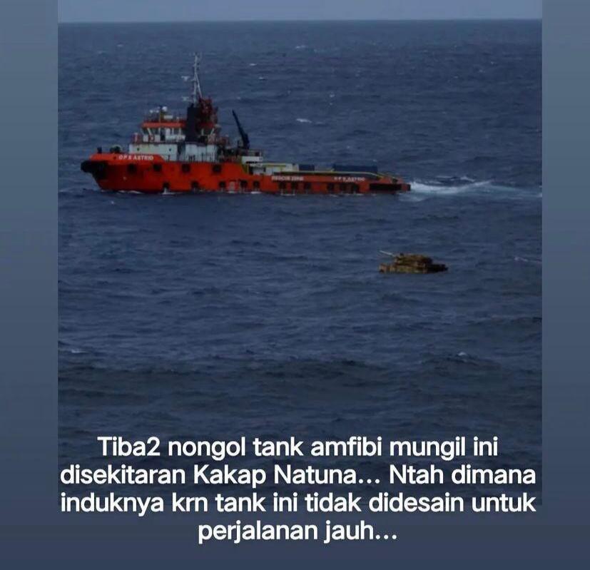 Viral | Kok Bisa Ya Ada Tank &quot;Misterius&quot; Yang Mengapung di Lautan Natuna? 