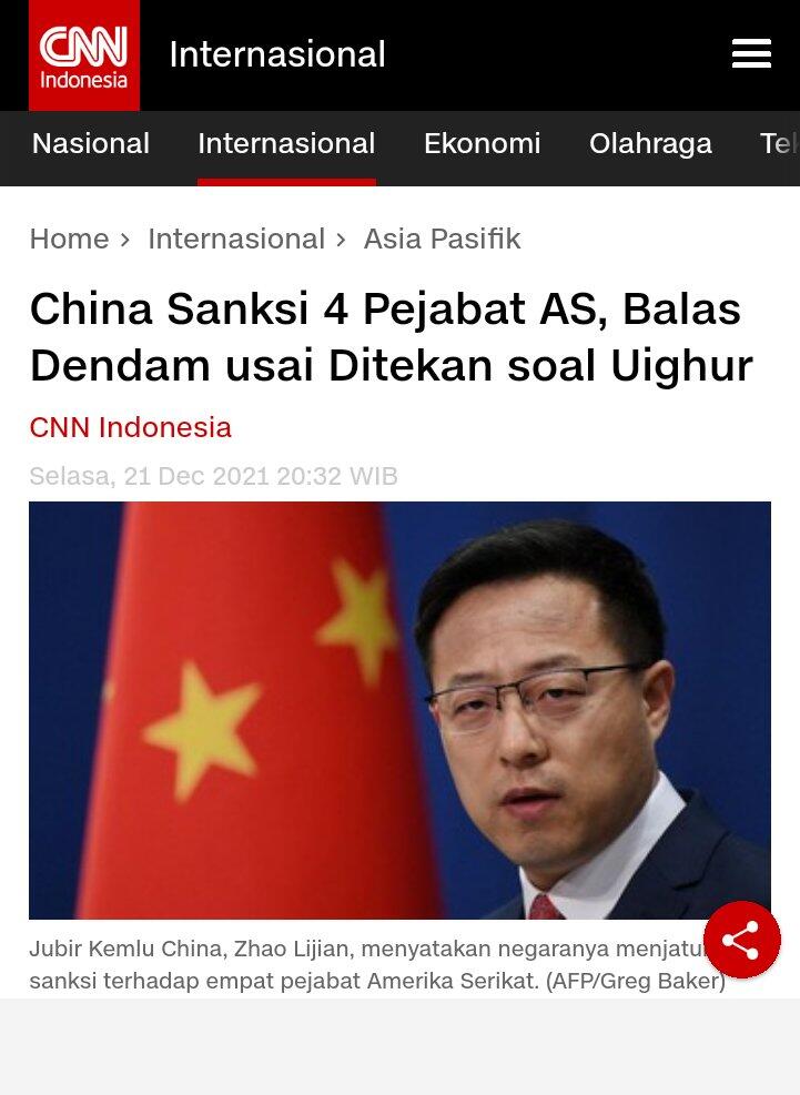 China Sanksi 4 Pejabat AS, Balas Dendam usai Ditekan soal Uighur