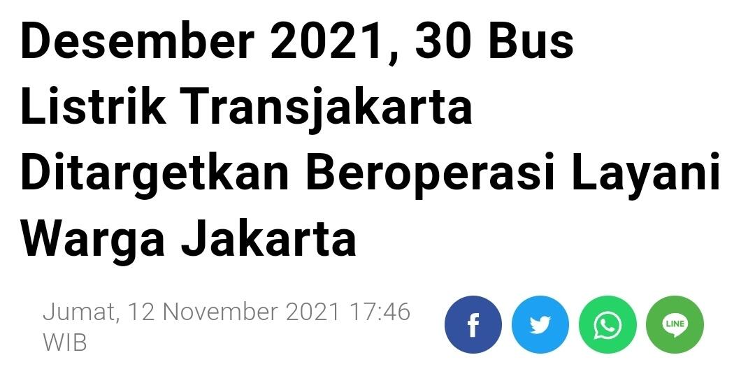 Anies Targetkan 10 Ribu Bus TransJakarta Berbasis Listrik