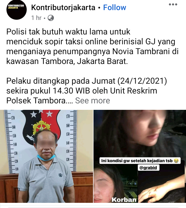 Sopir Grab Diduga Aniaya dan Lecehkan Wanita, Korban Ngaku Kesakitan Tiap Kali Makan