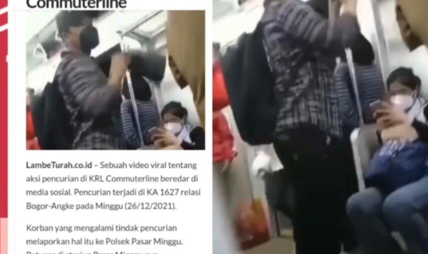 Maling Laptop Tertangkap Kamera di KRL Commuterline