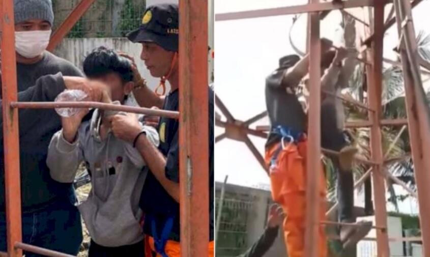 Putus Cinta, Remaja Ini Nekat Naiki Menara Pemancar