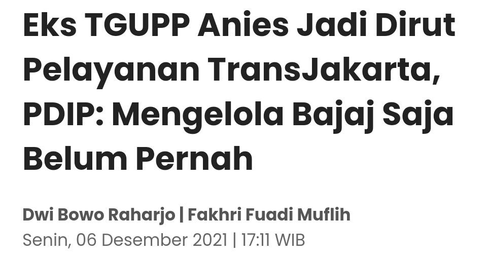 Anies Copot Direktur Operasional Transjakarta Prasetia Budi