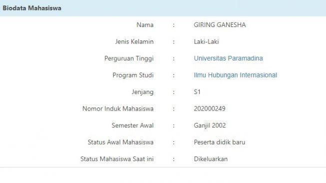 Giring PSI Ternyata DO dari Universitas Paramadina saat Anies Baswedan Jadi Rektor