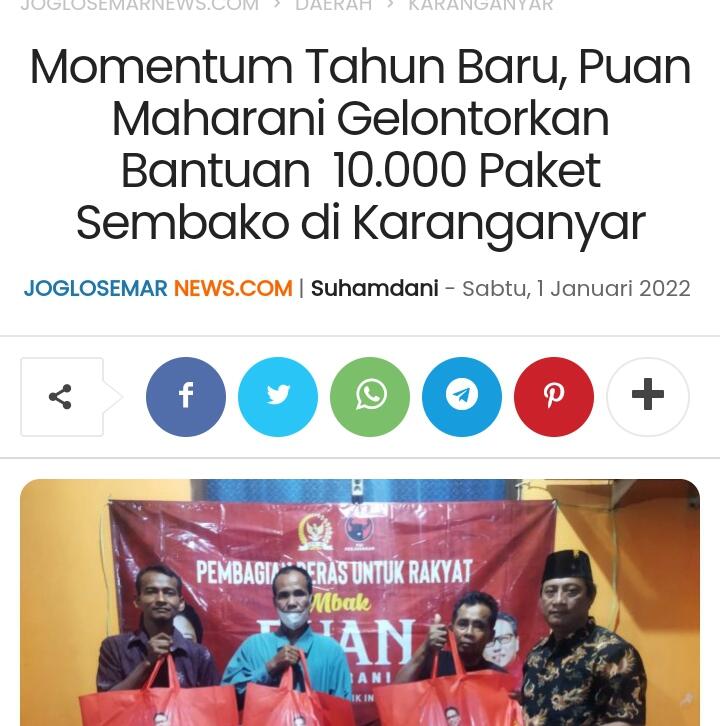 PDIP bagikan beras &quot;Mbak Puan&quot; kepada warga di awal 2022