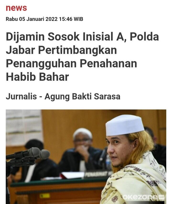 Polda Jabar Pertimbangkan Penangguhan Penahanan Habib Bahar bin Smith, Apa Alasannya?