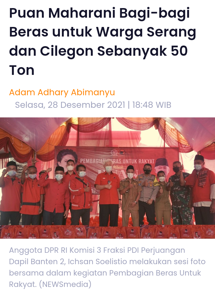  Truk Bergambar Puan Maharani Bawa 100 Ton Beras Bantuan untuk Masyarakat Kalbar